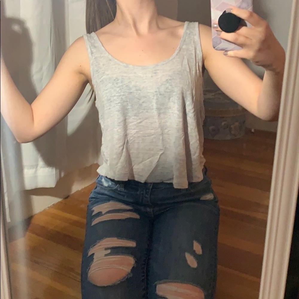 Light Grey Flowy Tank Top